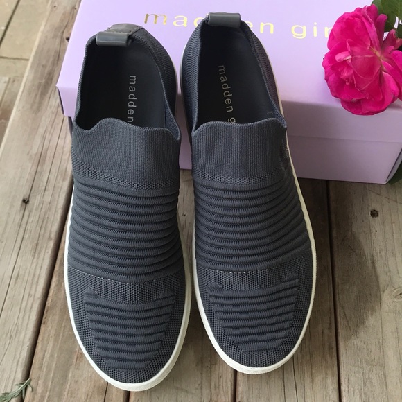 Madden Girl Shoes - NEW Madden Girl Brytney Grey Knit Slip On Sneaker